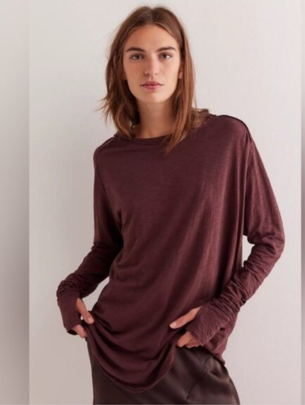 New - Free People Arden Long Sleeve Tee, Size Medium